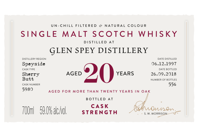 Glen Spey 1997 Label