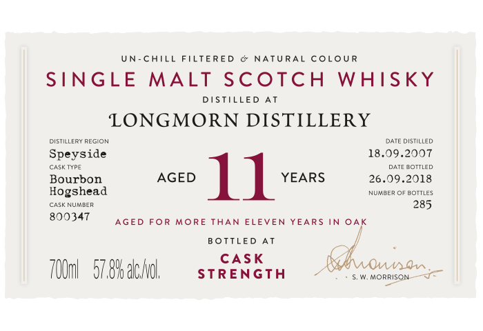 Longmorn 2007 Label