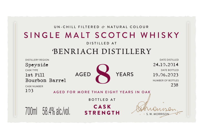 Benriach 2014 label DRCC70