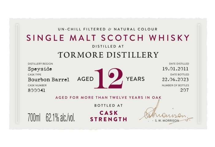 Tormore 2011 label DRCC70